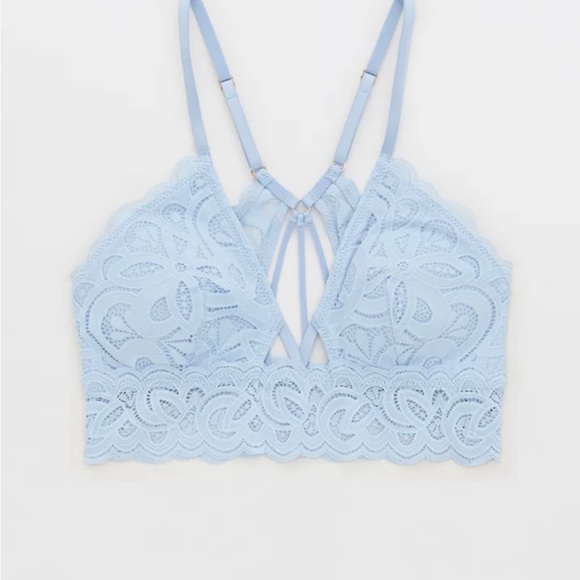 NEW Aerie Show Off Rooftop Garden Lace Padded Plunge Bralette - Picture 2 of 3